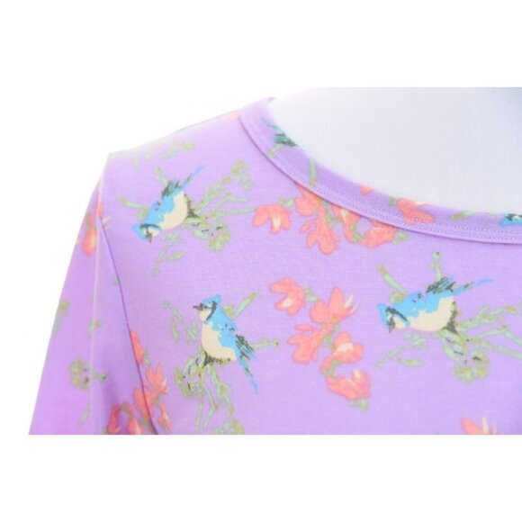 NWT LulaRoe Julia Purple Blue Bird Print Sheath Bodycon Dress Unicorn NEW Sz M - Picture 5 of 11